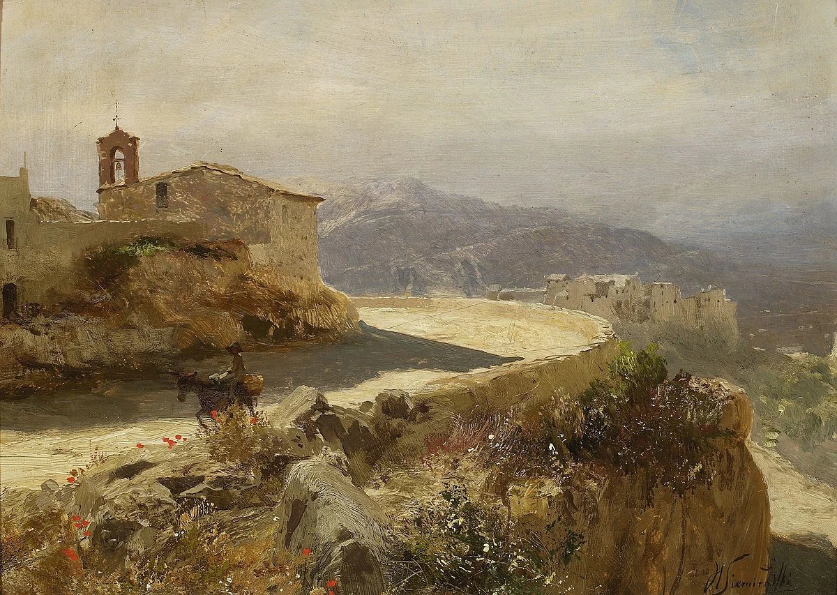 Henryk Siemiradzki - Paesaggio italiano con asino, Museo nazionale di Varsavia